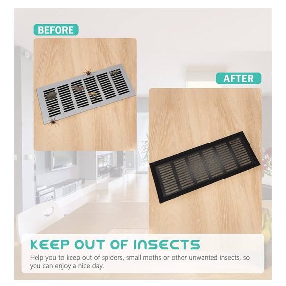 6 Pack Strong Magnetic Mesh Vent Covers White 4x10 For Home Floors Catch Debris - Picture 6 of 9